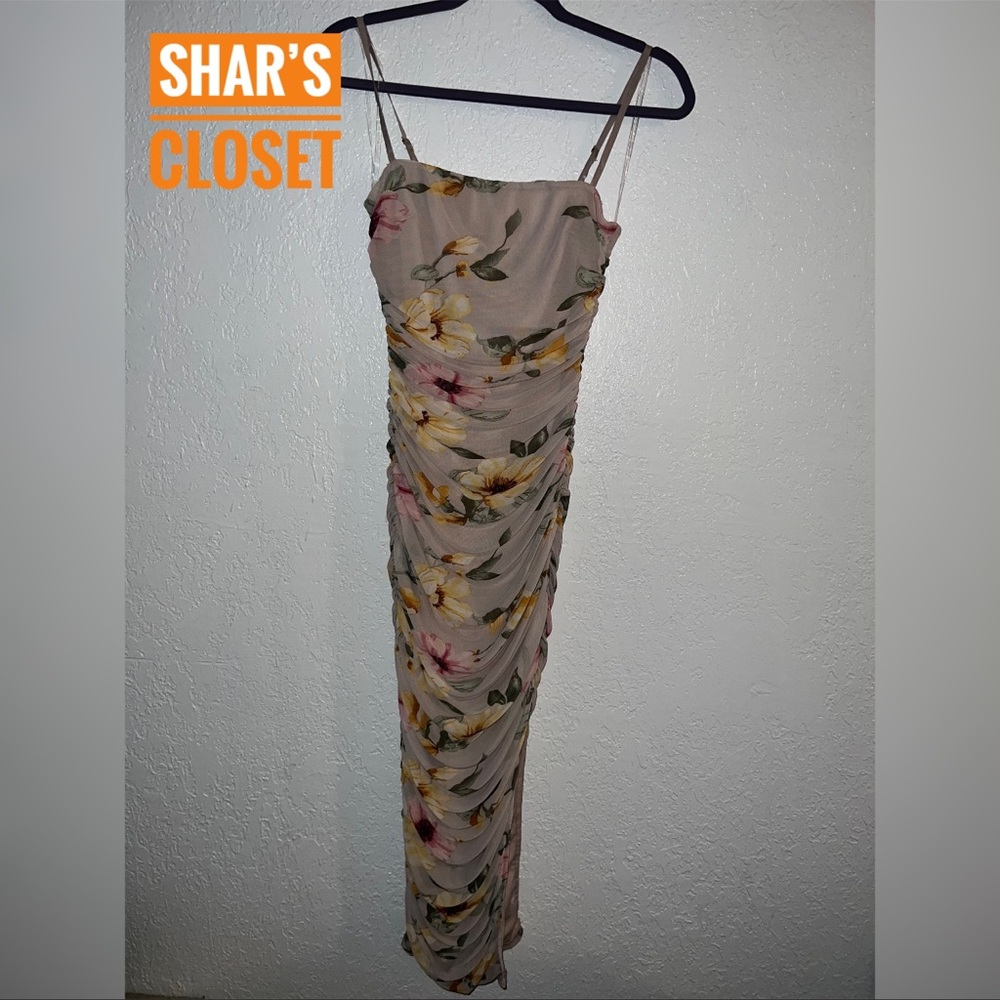 Fashion Nova | Keep Flowering Maxi Dress | Medium | Cream